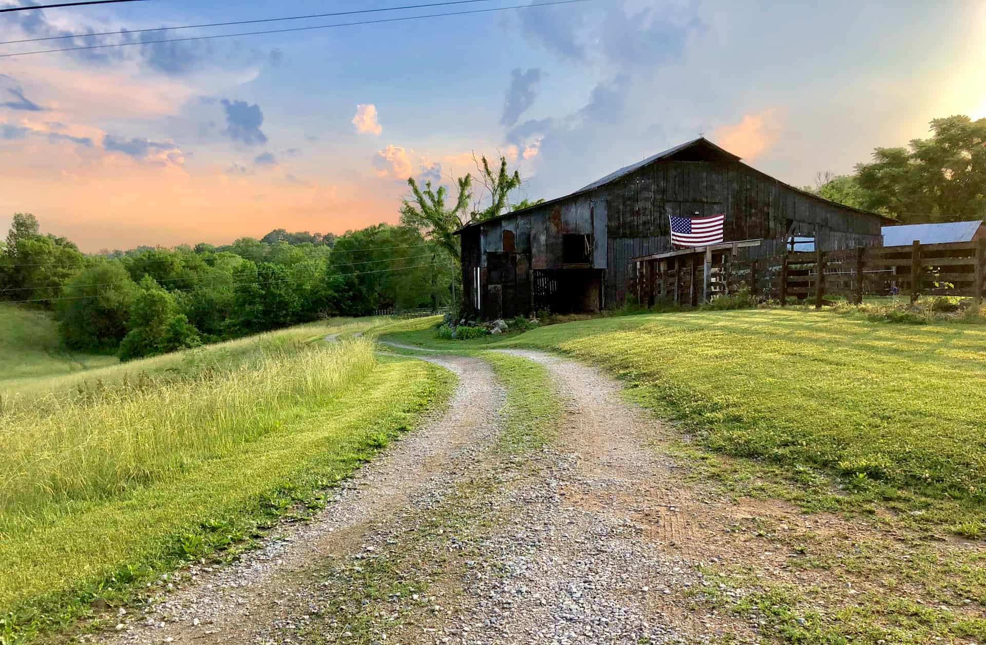 Barn with American Flag Barn with American Flag