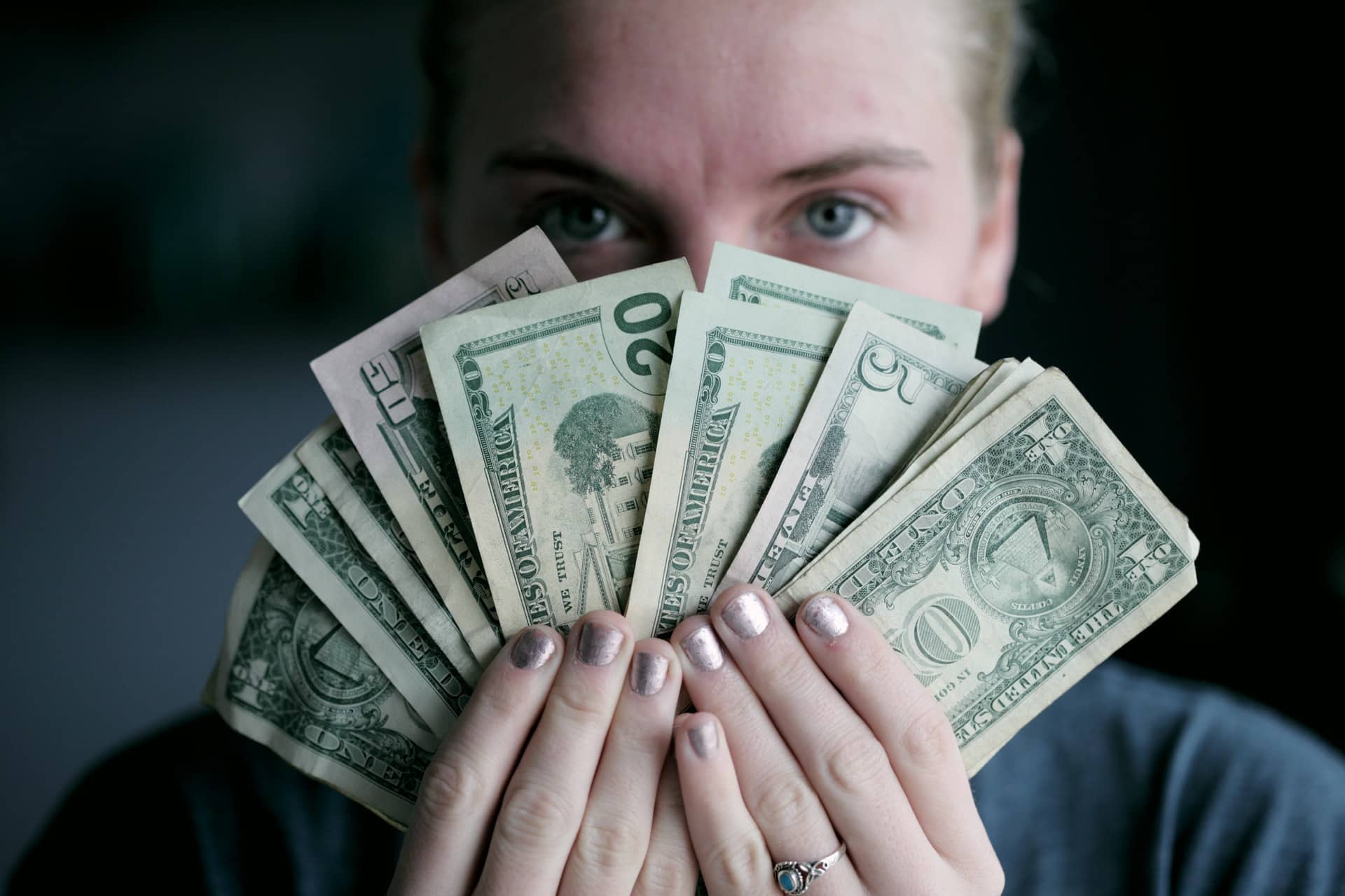 Person Holding Money US Dollars Person Holding Money US Dollars