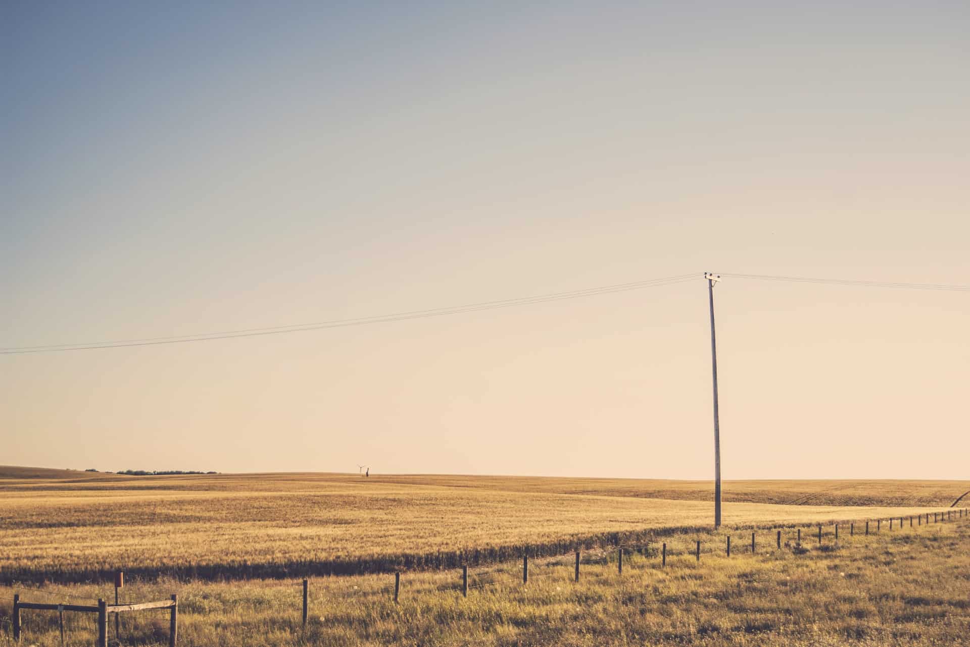 Empty Field Power Pole Empty Field Power Pole