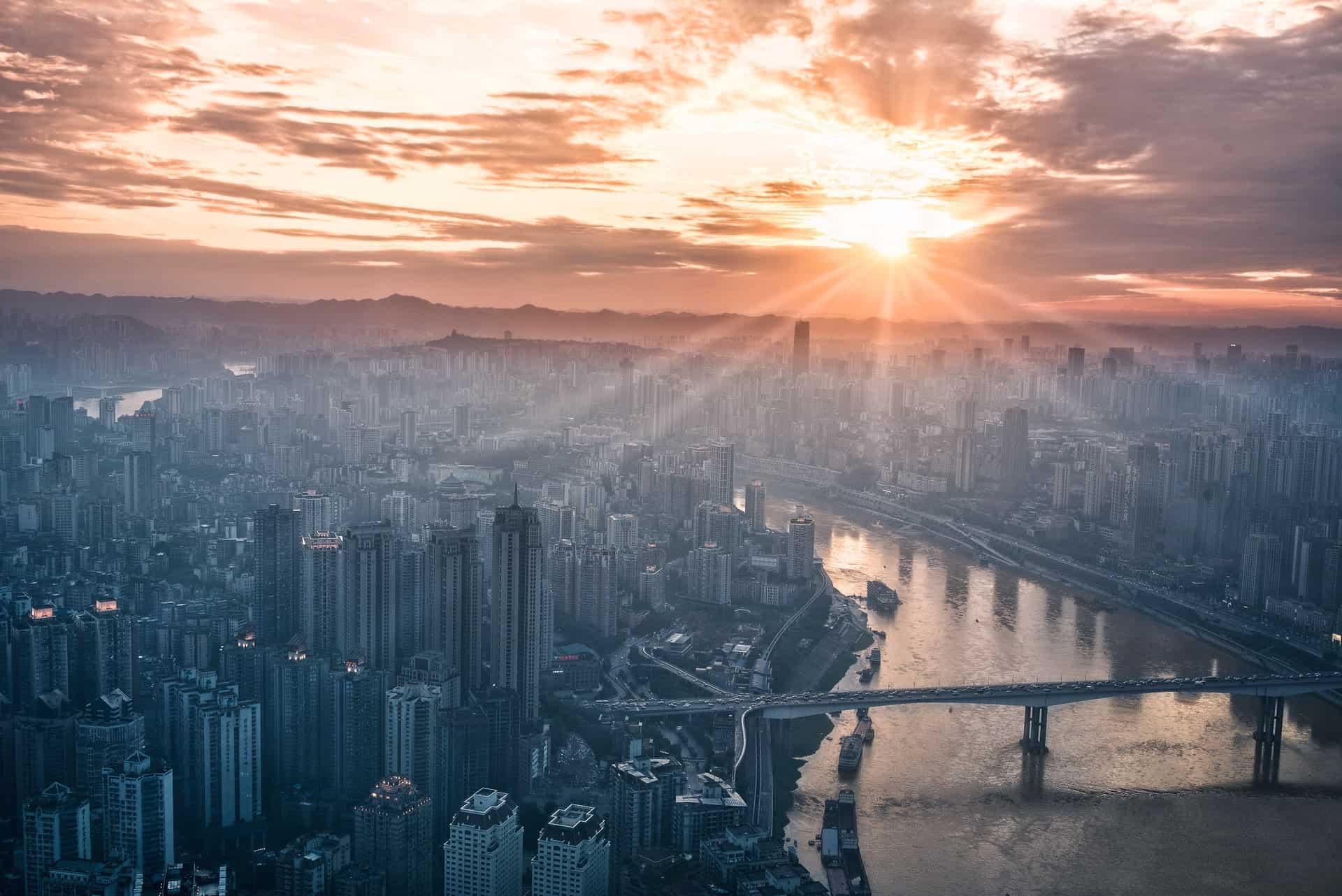 CIty Sunrise Sunset Location River CIty Sunrise Sunset Location River