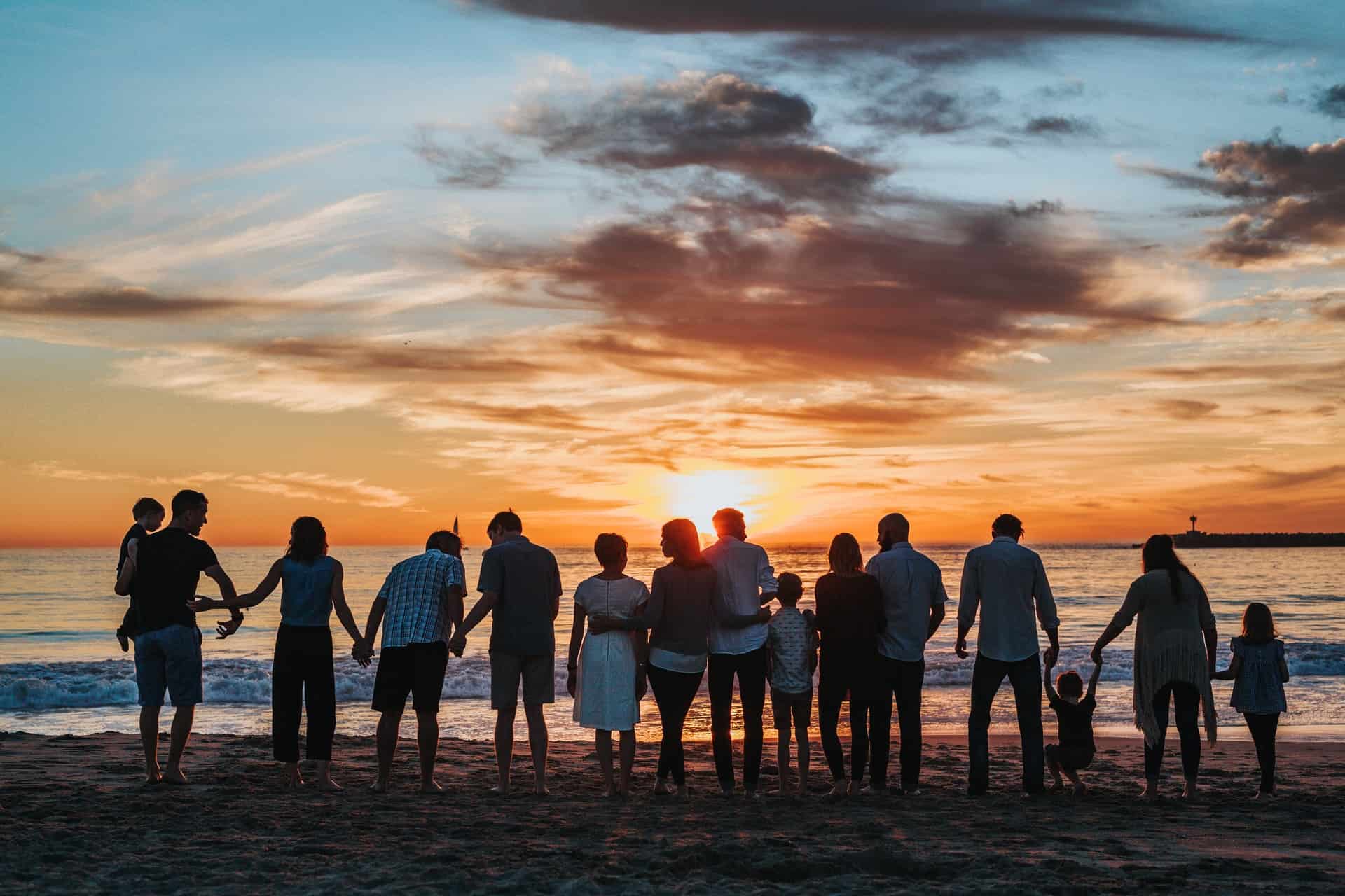 Family Happy Sunset Beach Family Happy Sunset Beach