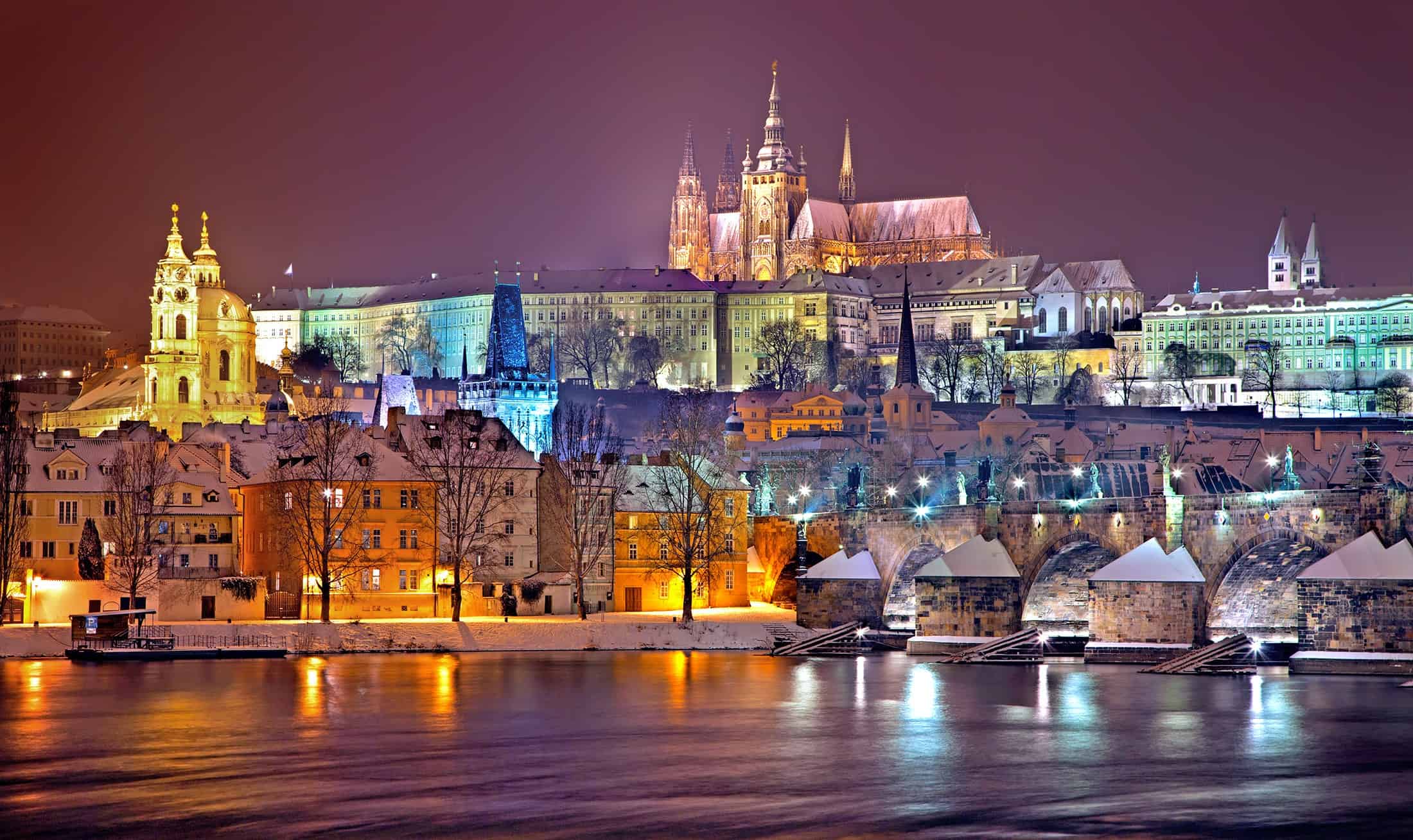 czech republic town night czech republic town night