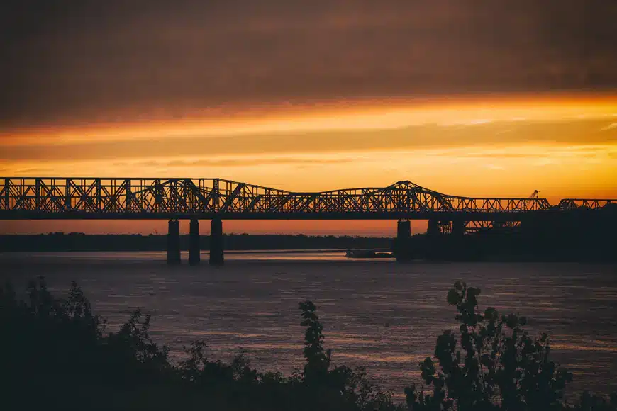 Tennessee Bridge Water Sunset
