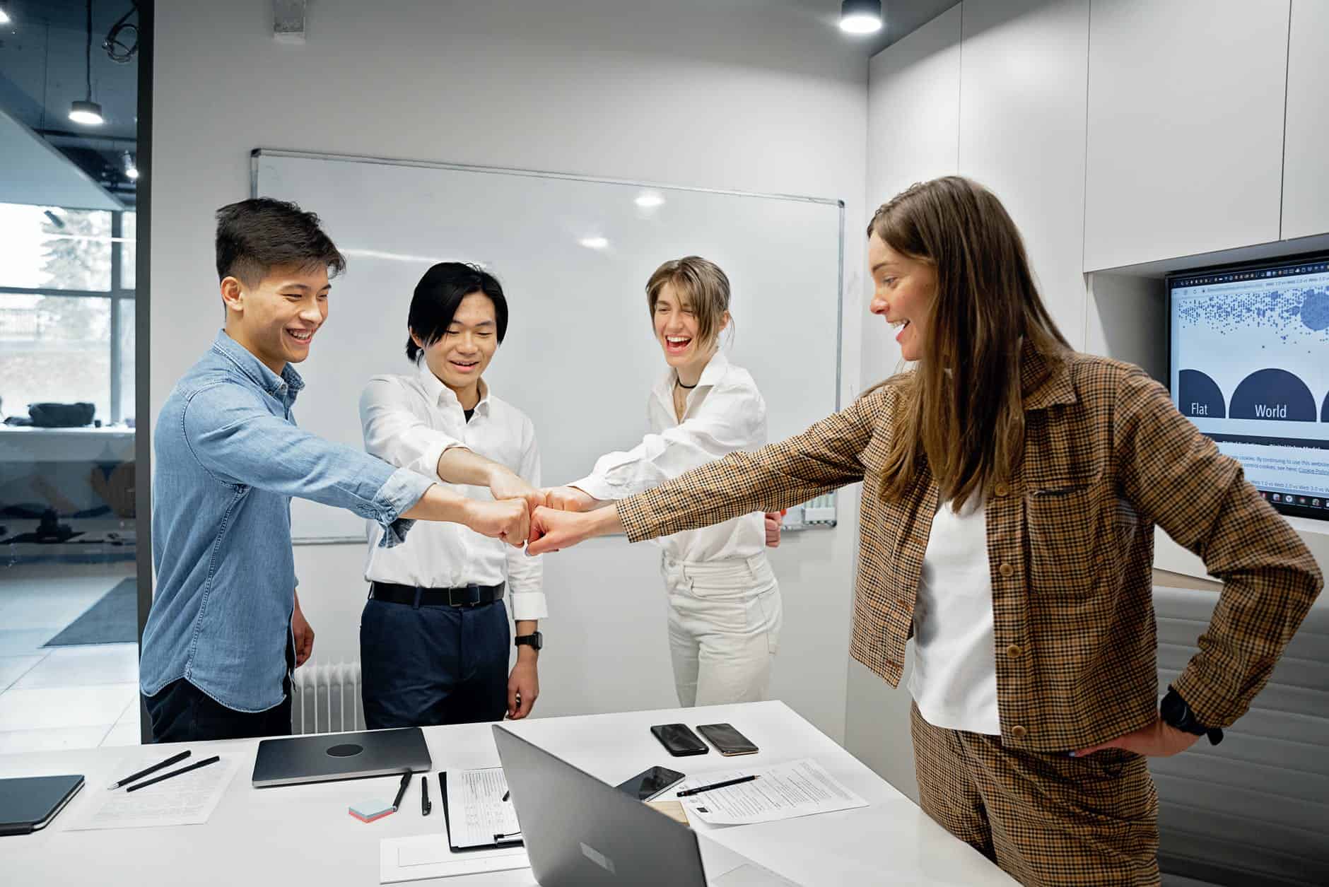 Fistbump team group success