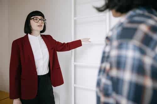 Real estate agent red coat