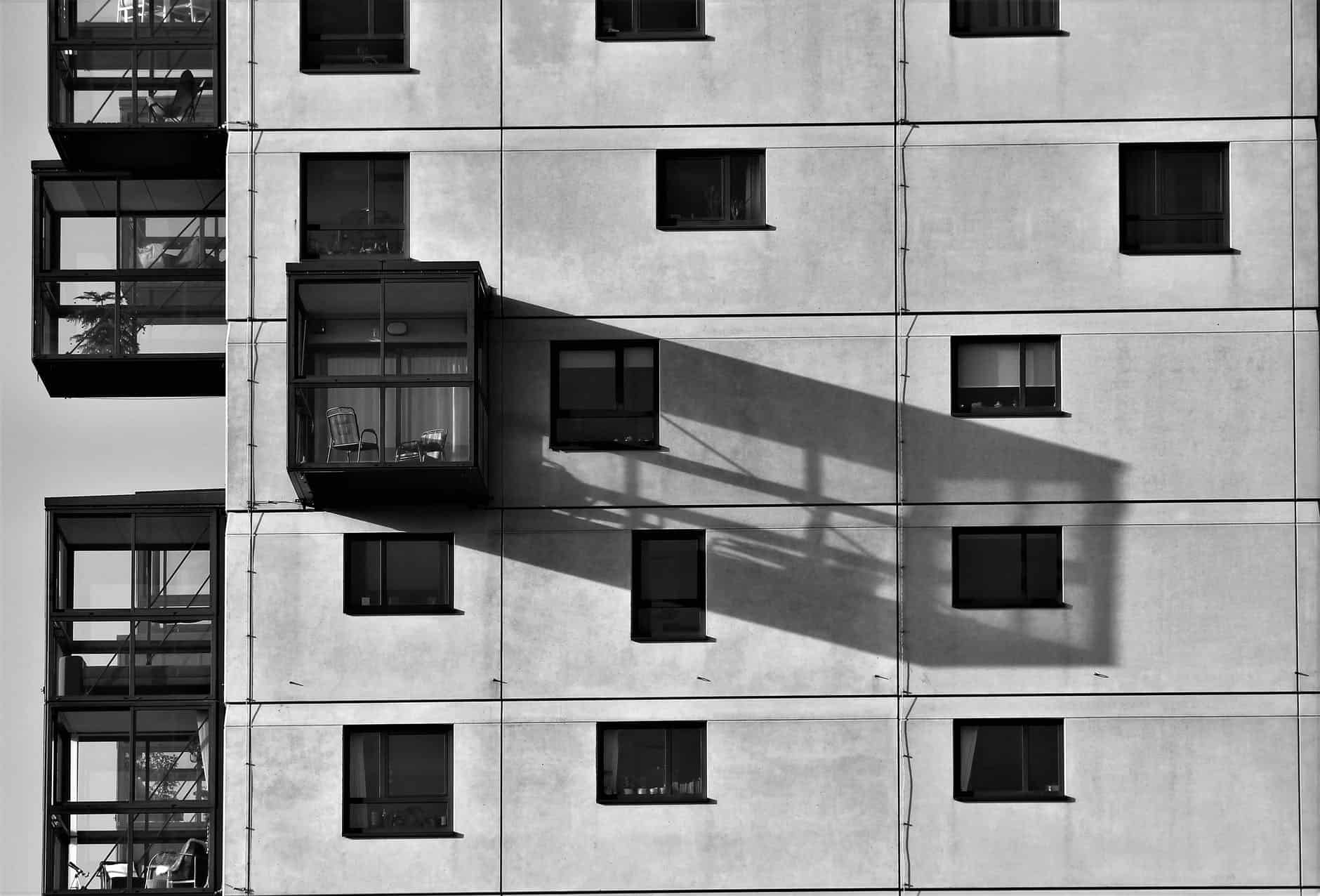 apartment housing glass white