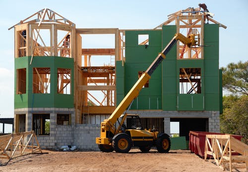 construction house fork lift green