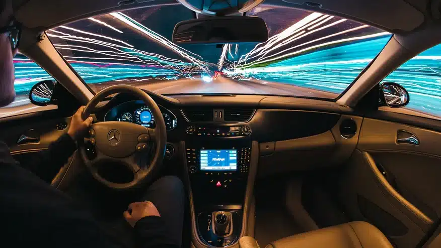 drive car lights move