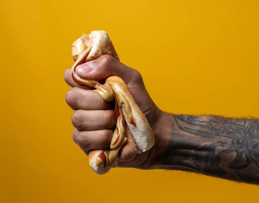 hot dog hand smash