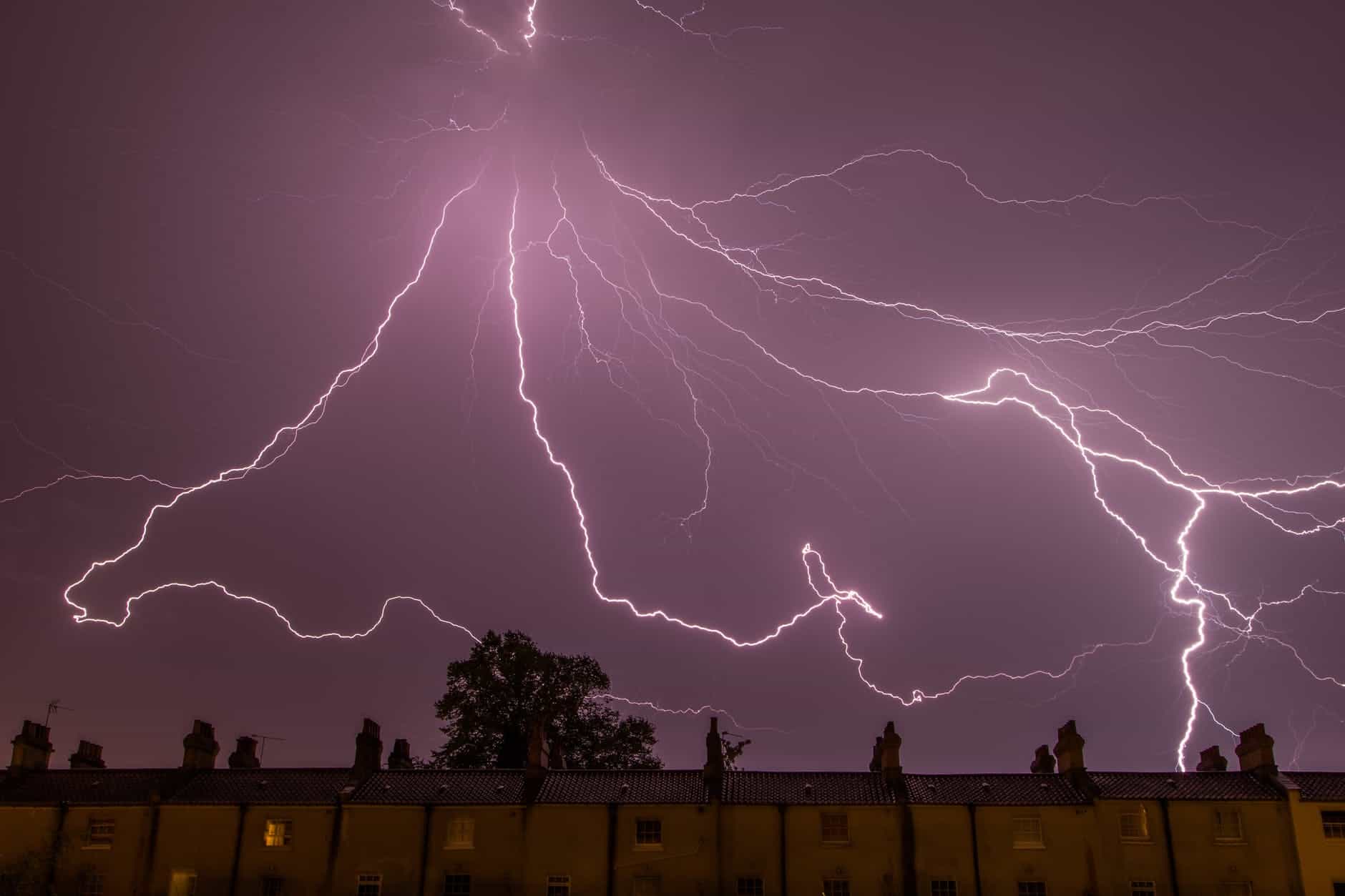 lightning shock sky purple