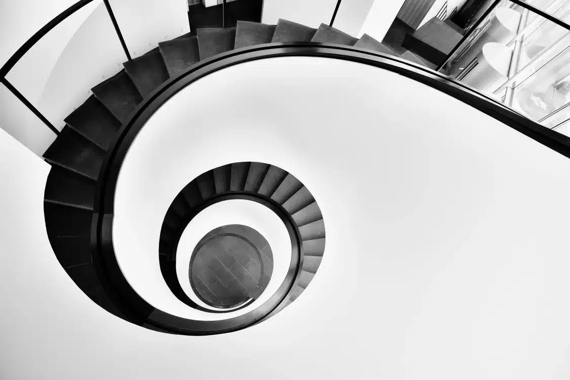 stairs black and white construction