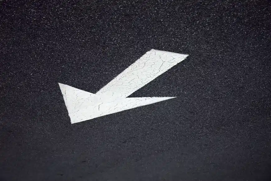 up arrow cement white