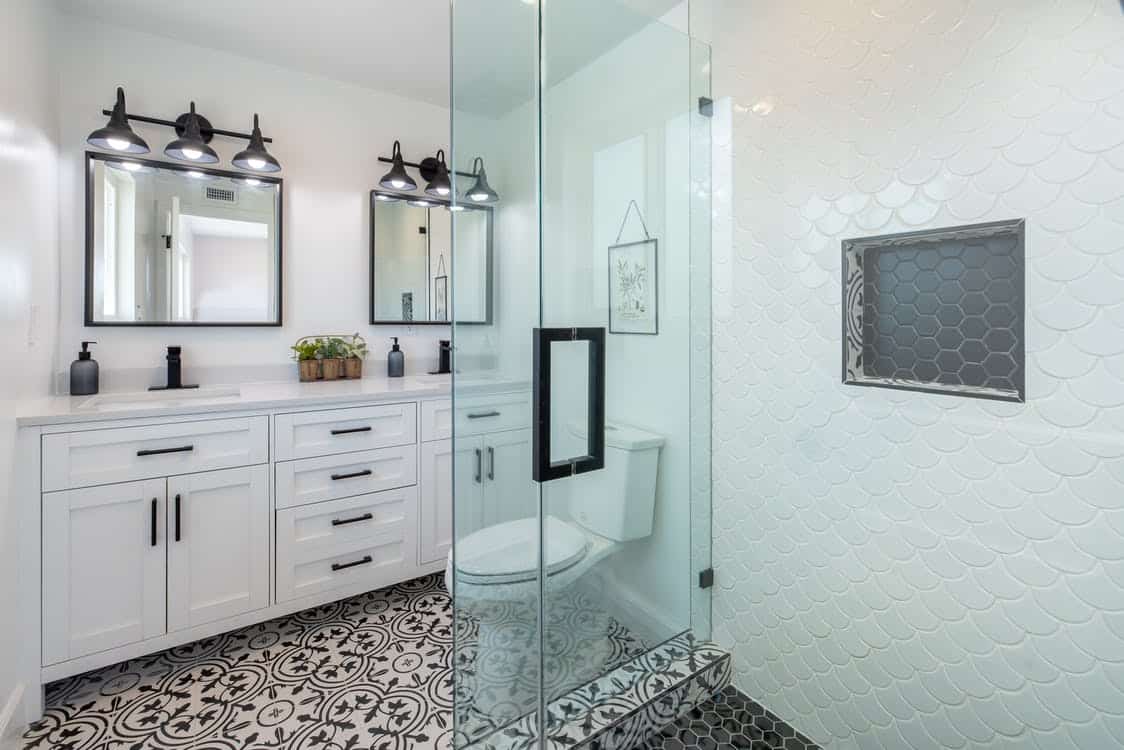 Bathroom white black