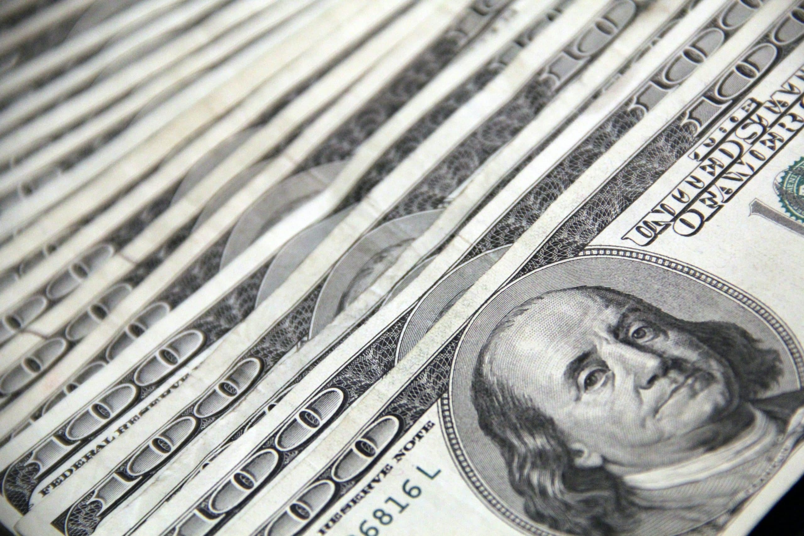 100 dollar bills stack