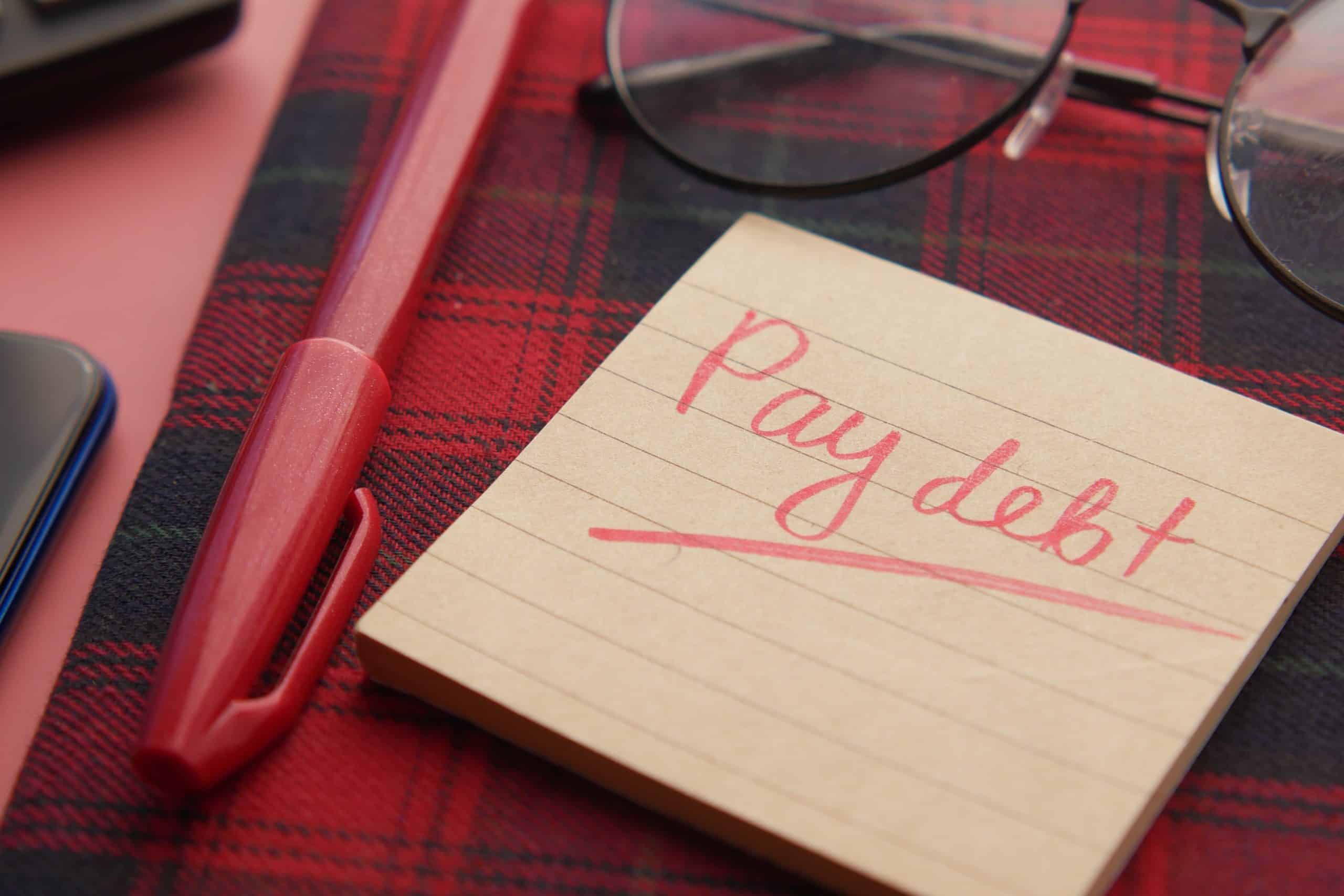 pay debt glasses