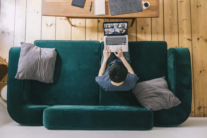 Man doing video call from home