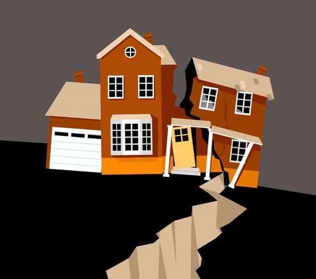 Quake damaged home