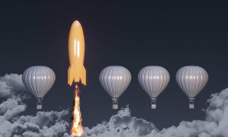 Innovation – Standing Out From The Crowd Hot Air Balloon Rocket Sky