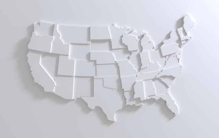 USA Empty 3d Geographic Map Abstract Levels Render United States Of America Best Place For Real Estate