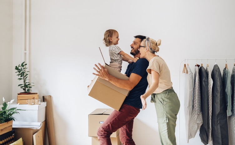 Cheerful Family Moving In New Home