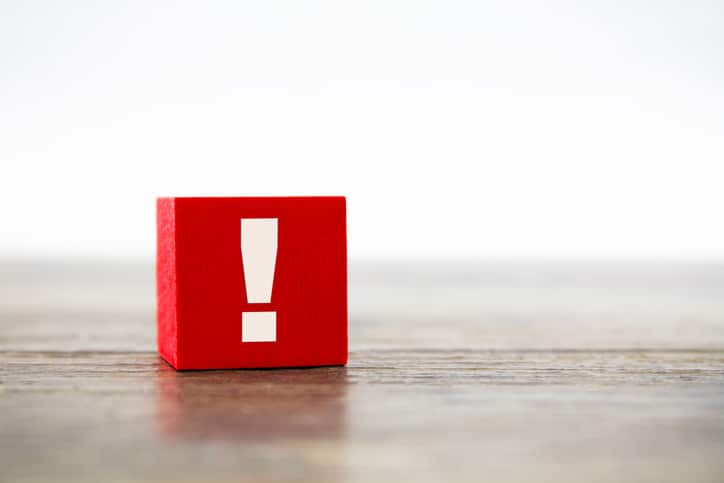 Exclamation Point on red block