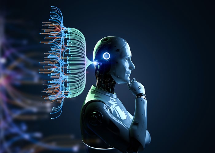 Automation data analytic with robot and digital visualization for big data scientist AI