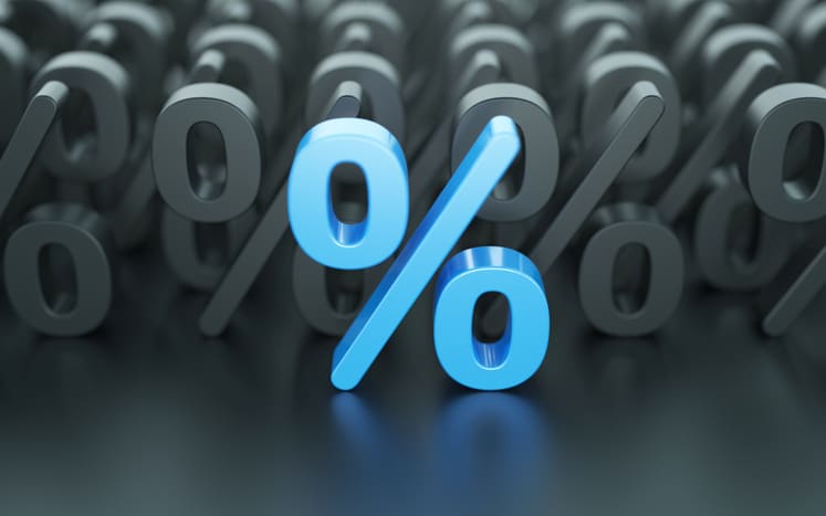 Blue percent symbol