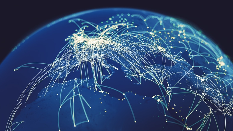Global Connections (World map texture credits to NASA)