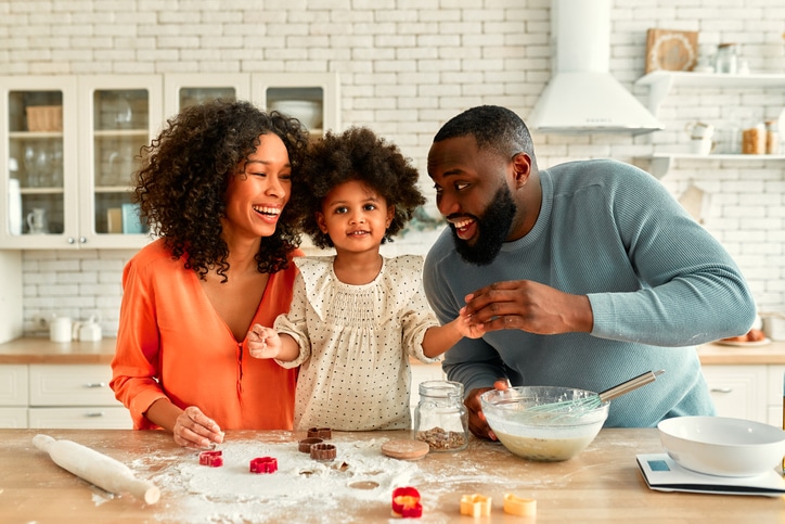 African american family at home