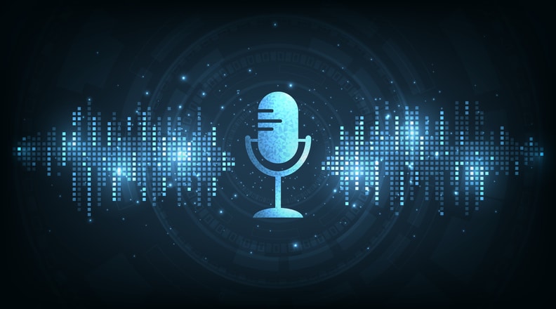 Podcast, Internet digital recording concept.