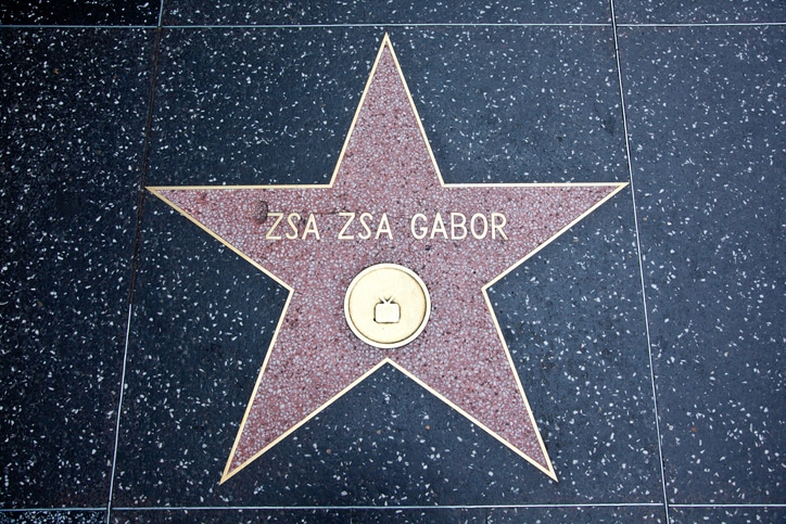 Hollywood Walk Of Fame Star Zsa Z sa Gabor