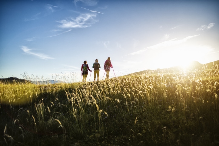 Adventures on the Dolomites: group of women hiking Women Walking, Hiking, Sunshine