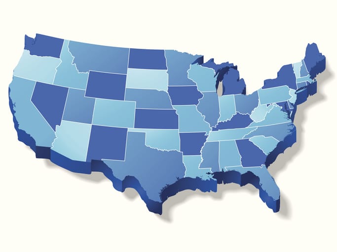 Three Dimensional USA Map United States Map Sunbelt States Purchase