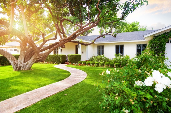 Beautiful Home With Green Grass Yard Home Curb Appeal Sell Remodel Refinance