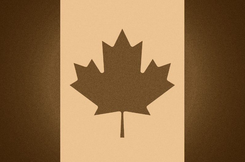 canada flag bw