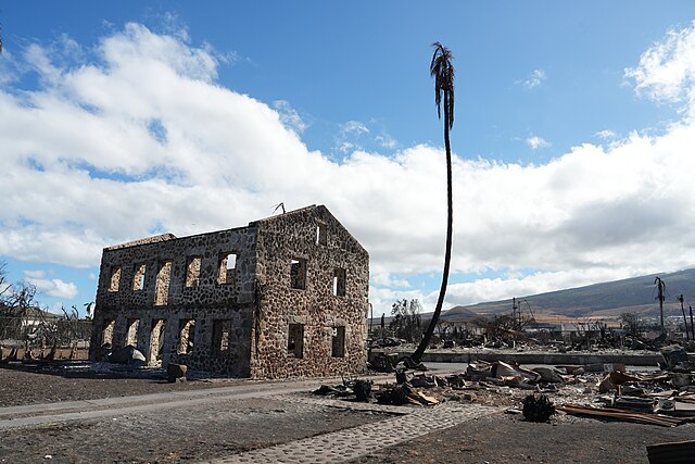 Lahaina, Hawaii (Aug. 16, 2023) – Wildfire damage in Lahaina.