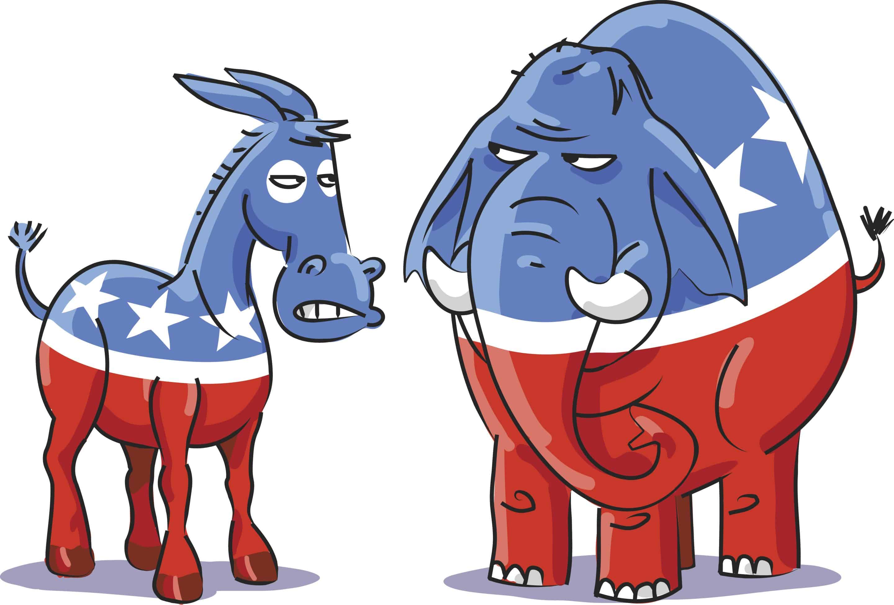Democratic Donkey Vs Republican Elephant