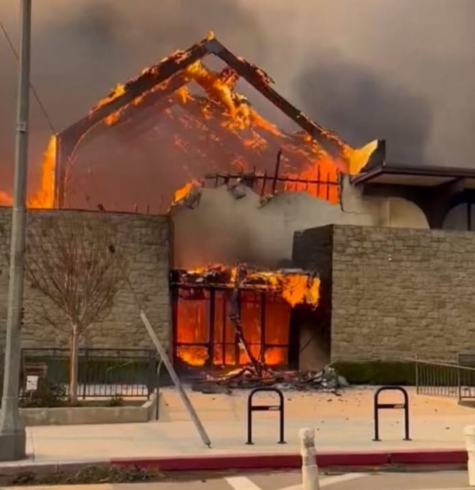 church on fire