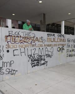 Vandalism to HUD building in Los Angeles